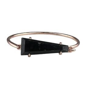 Kendra Scott Collins Bracelet Rose Gold Tone Black Granite